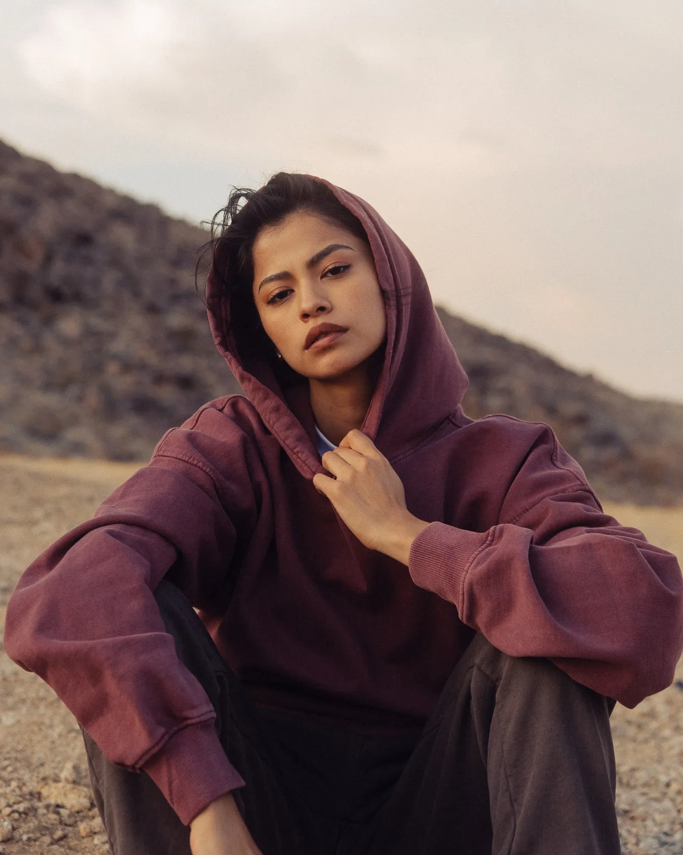 Cropped Hoodie - Vintage Burgundy