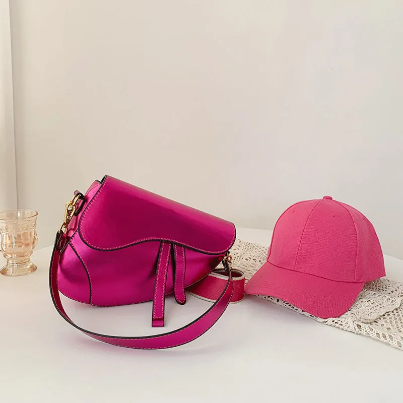 Cross-Border European and American Style Bag for Women 2023 New Summer Fashion Portable Shoulder Bag Glossy Western Style Messenger Bag for Women