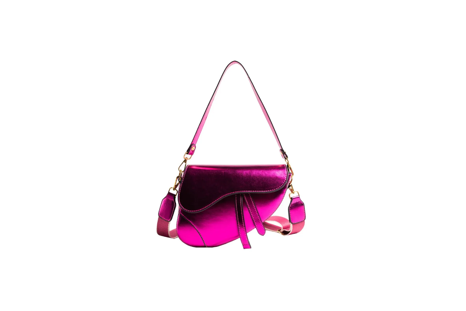 Cross-Border European and American Style Bag for Women 2023 New Summer Fashion Portable Shoulder Bag Glossy Western Style Messenger Bag for Women