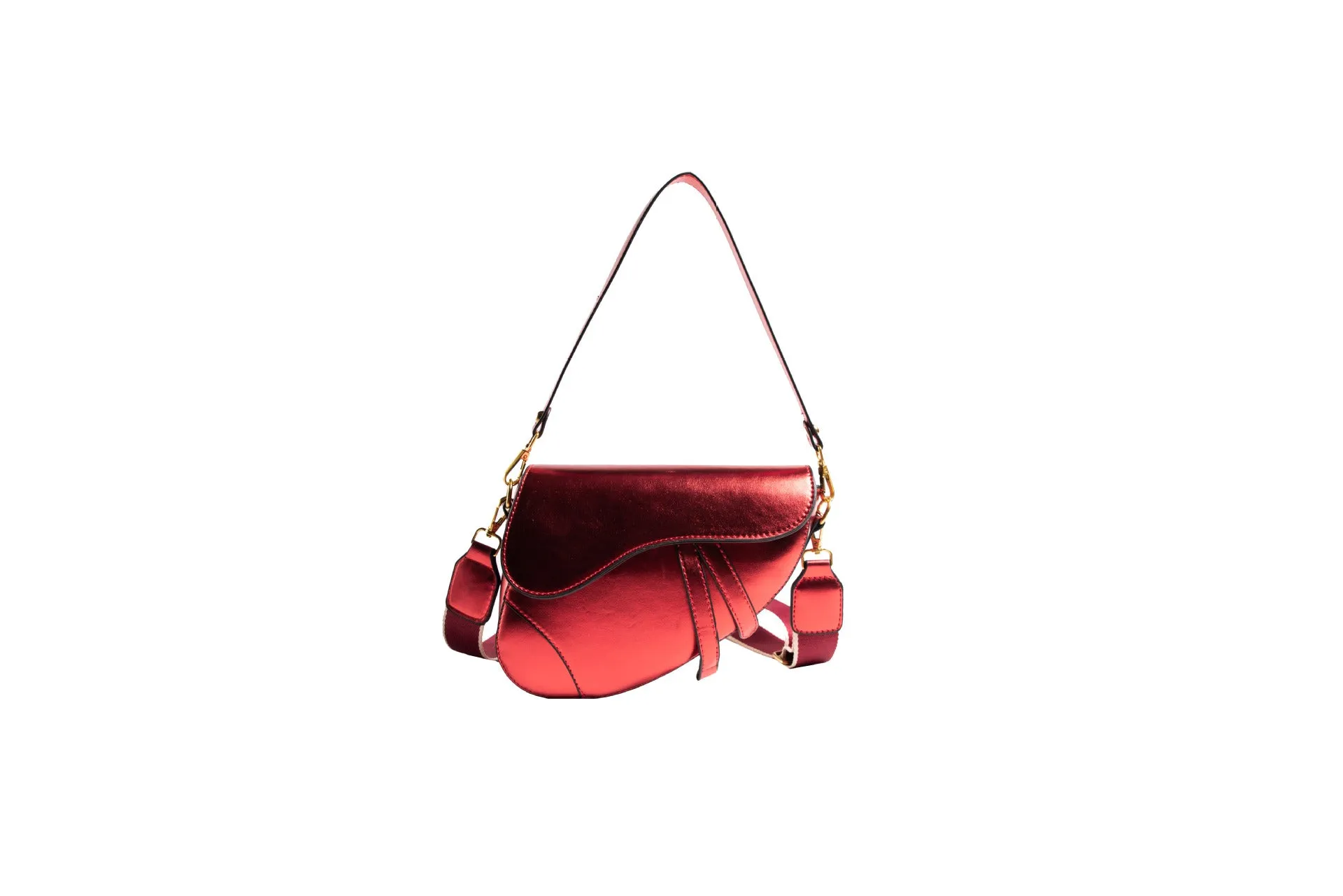 Cross-Border European and American Style Bag for Women 2023 New Summer Fashion Portable Shoulder Bag Glossy Western Style Messenger Bag for Women