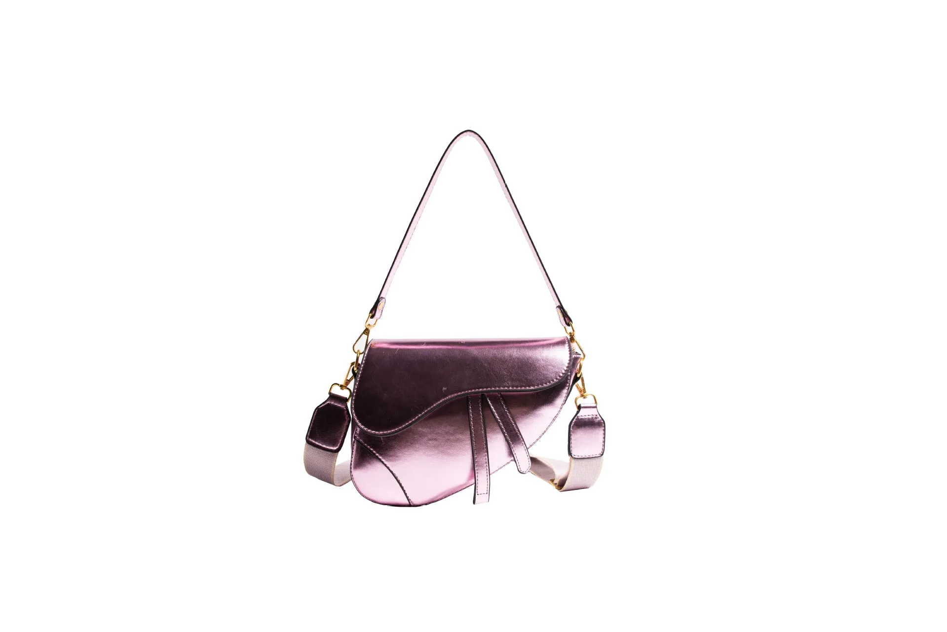 Cross-Border European and American Style Bag for Women 2023 New Summer Fashion Portable Shoulder Bag Glossy Western Style Messenger Bag for Women