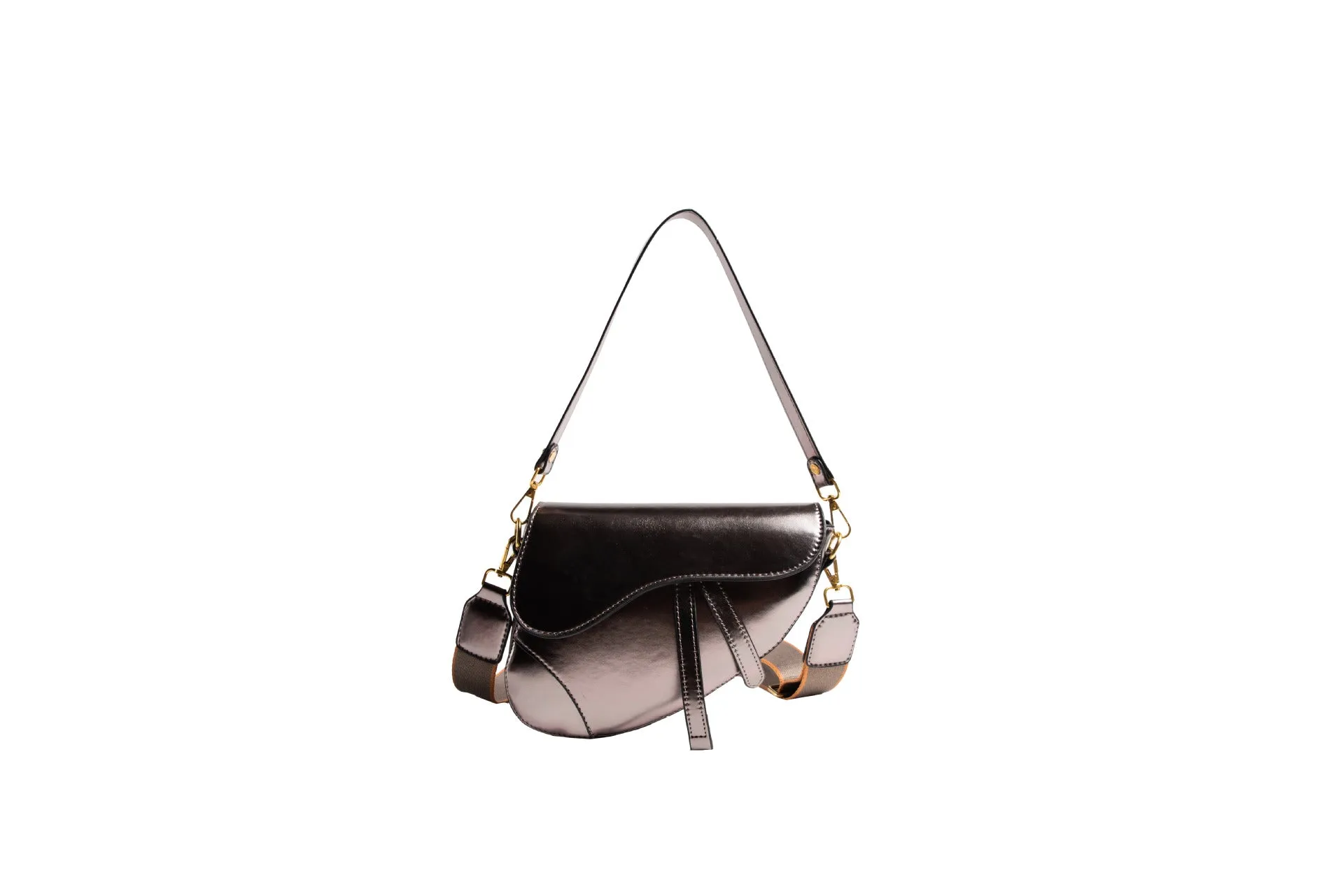 Cross-Border European and American Style Bag for Women 2023 New Summer Fashion Portable Shoulder Bag Glossy Western Style Messenger Bag for Women