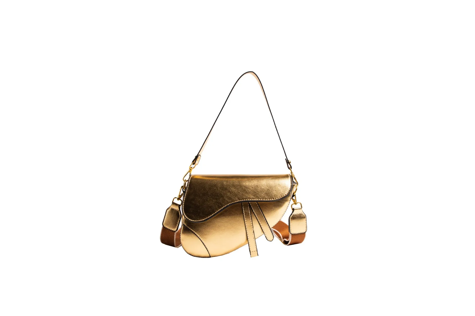 Cross-Border European and American Style Bag for Women 2023 New Summer Fashion Portable Shoulder Bag Glossy Western Style Messenger Bag for Women