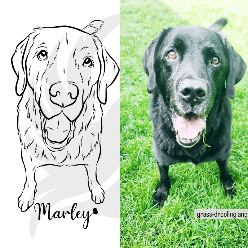 Custom Pet Ear Outline Drawing