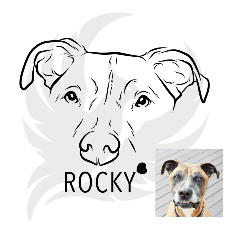 Custom Pet Ear Outline Drawing