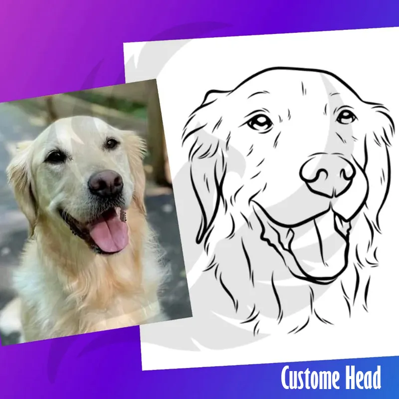 Custom Pet Ear Outline Drawing