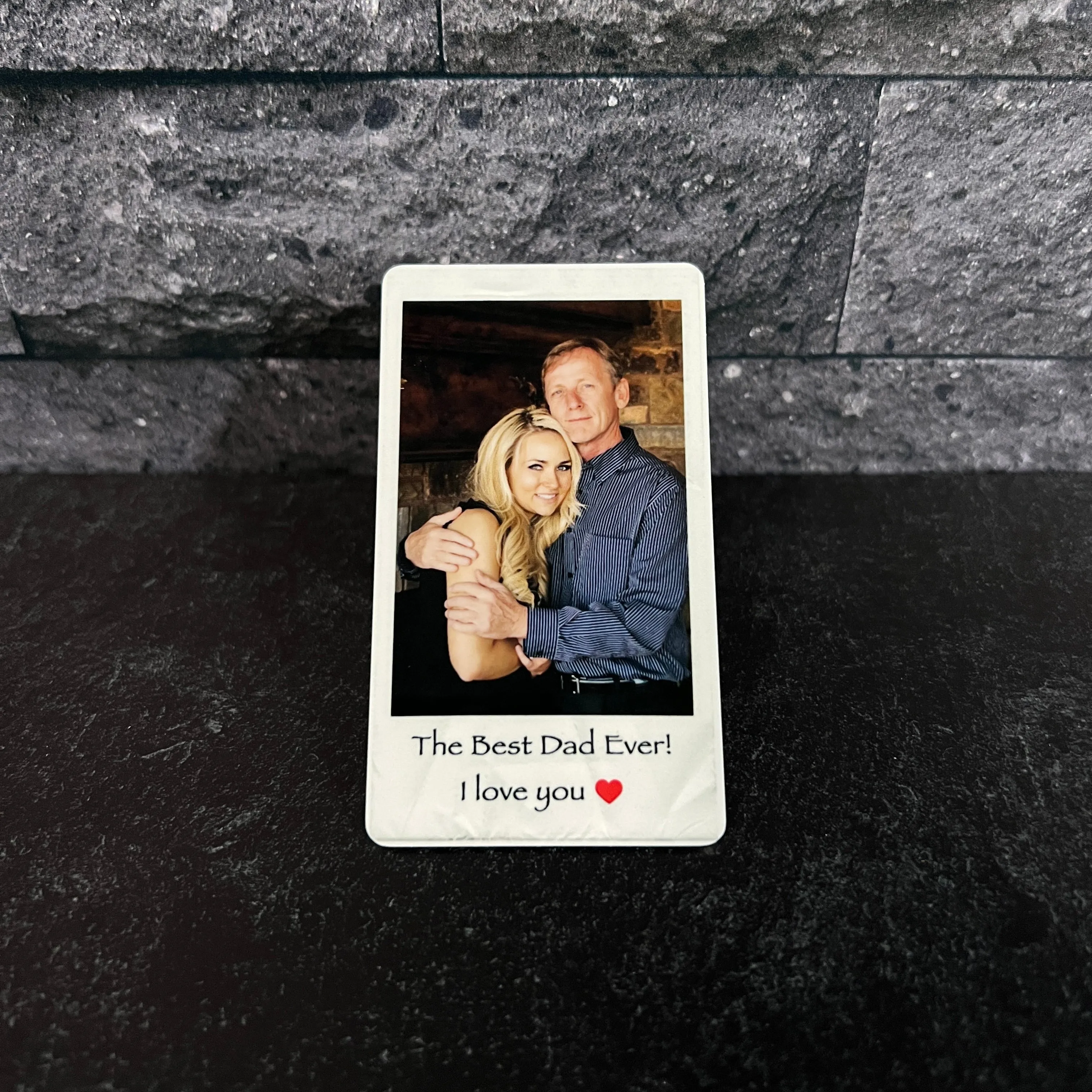 Custom Polaroid-Style Metal Photo Wallet Card – Personalized Keepsake Gift with Photo and Message