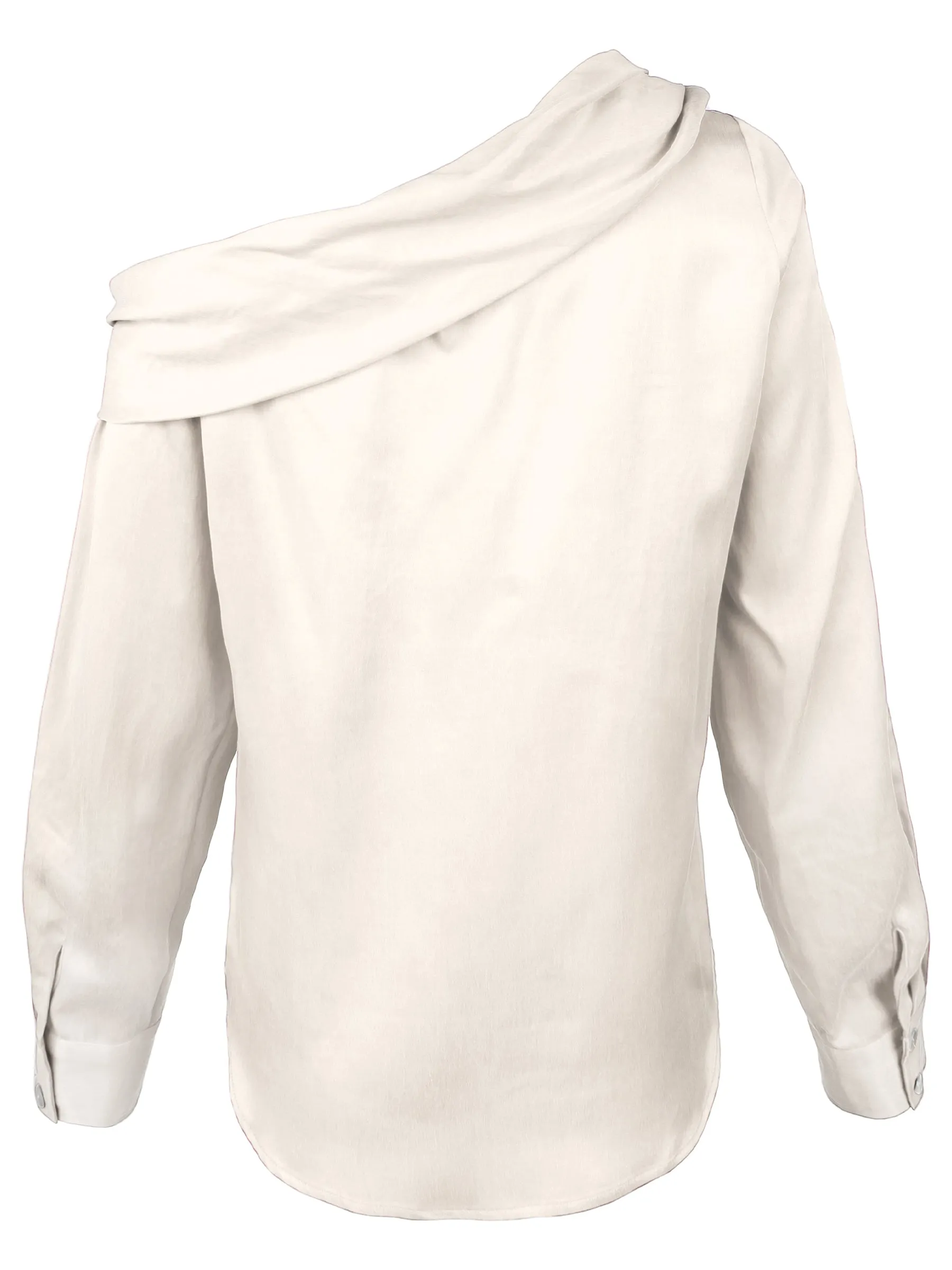 Dani Long Sleeve Off Shoulder Top, Washed Cupro Cotton Cream
