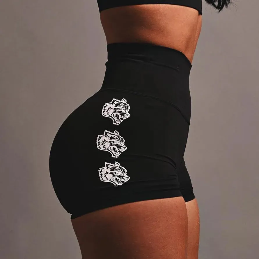 Darc SHE Gym Shorts Sports Wear Double Wolves High Waist Pants for Women Push Up Stretchy Workout Fitness Clothing Yoga Shorts