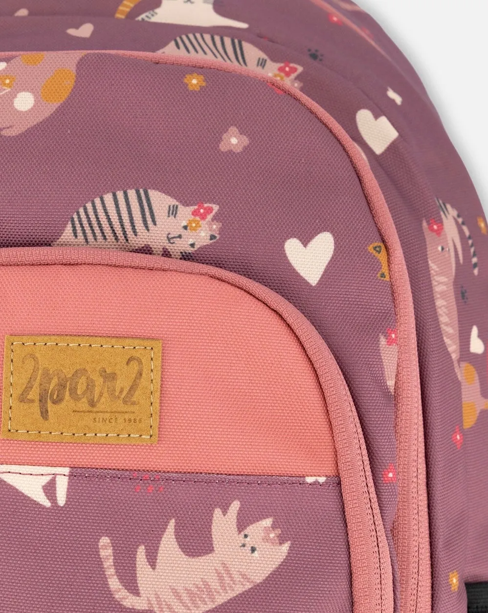 Deux Par Deux Cute Cats Toddler Backpack