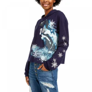 Disney Women's Junior Fit Frozen II Pullover Hoodie Sweatshirt