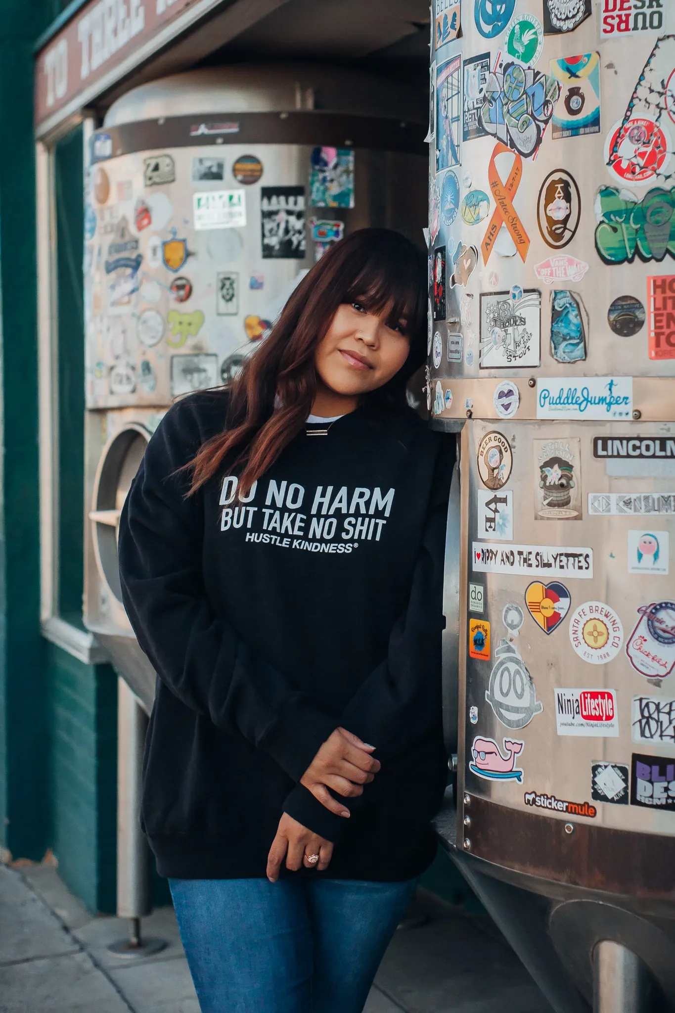 Do No Harm, But Take No Shit Crewneck Fleece