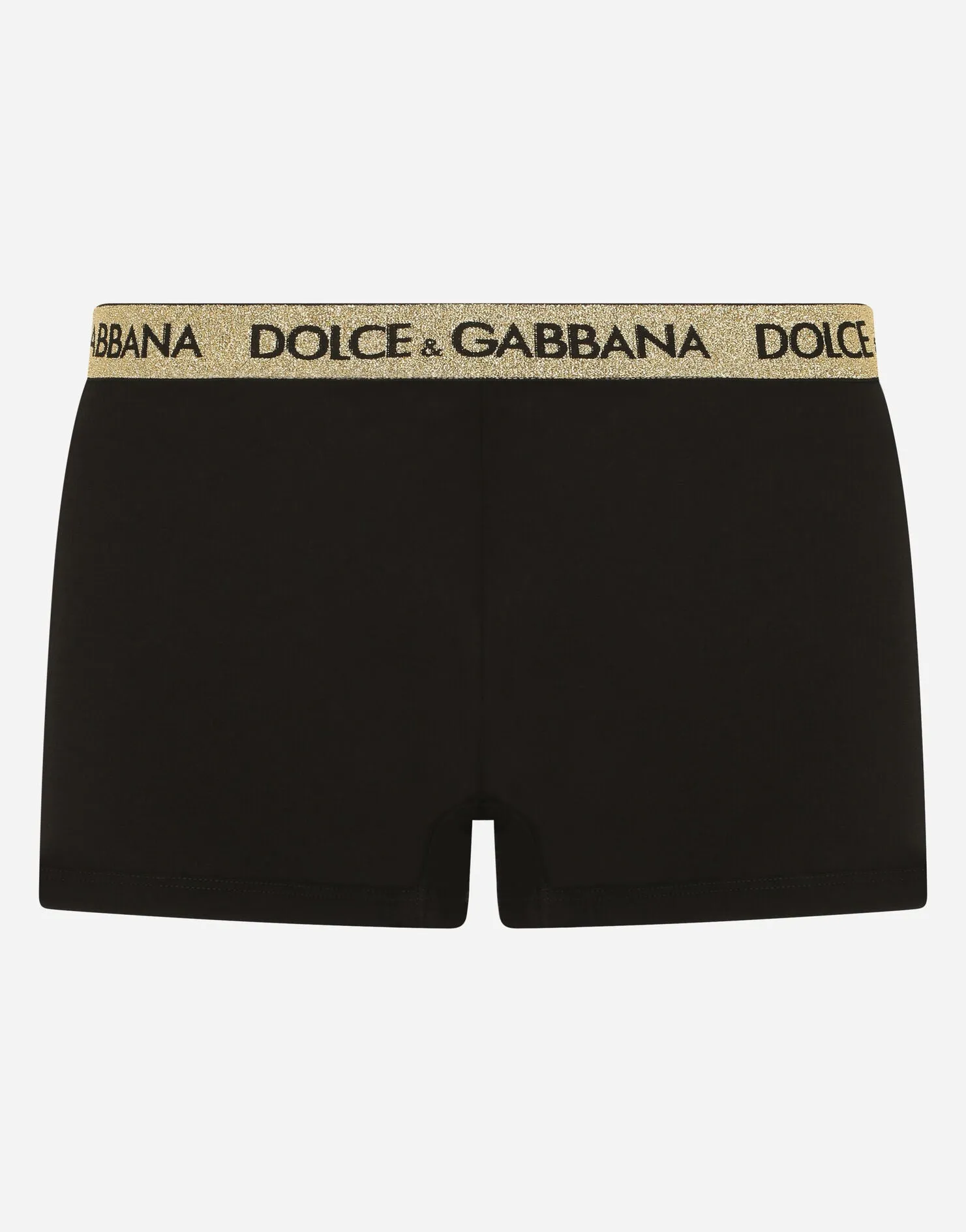 DOLCE & GABBANA STRETCH SILK BOXER BLACK / GOLD