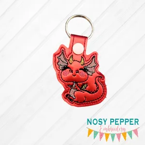 Dragon snap tab 4x4 machine embroidery design machine embroidery design DIGITAL DOWNLOAD