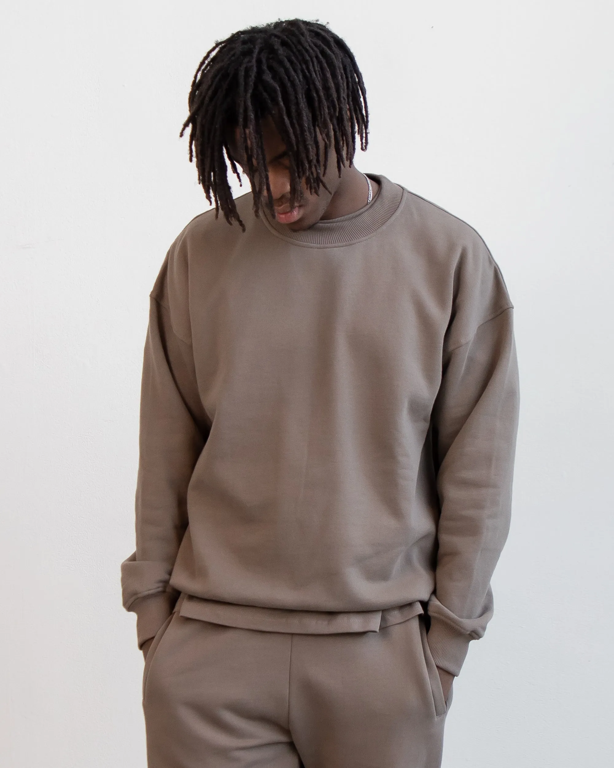 Drop Shoulder Crewneck - Earth