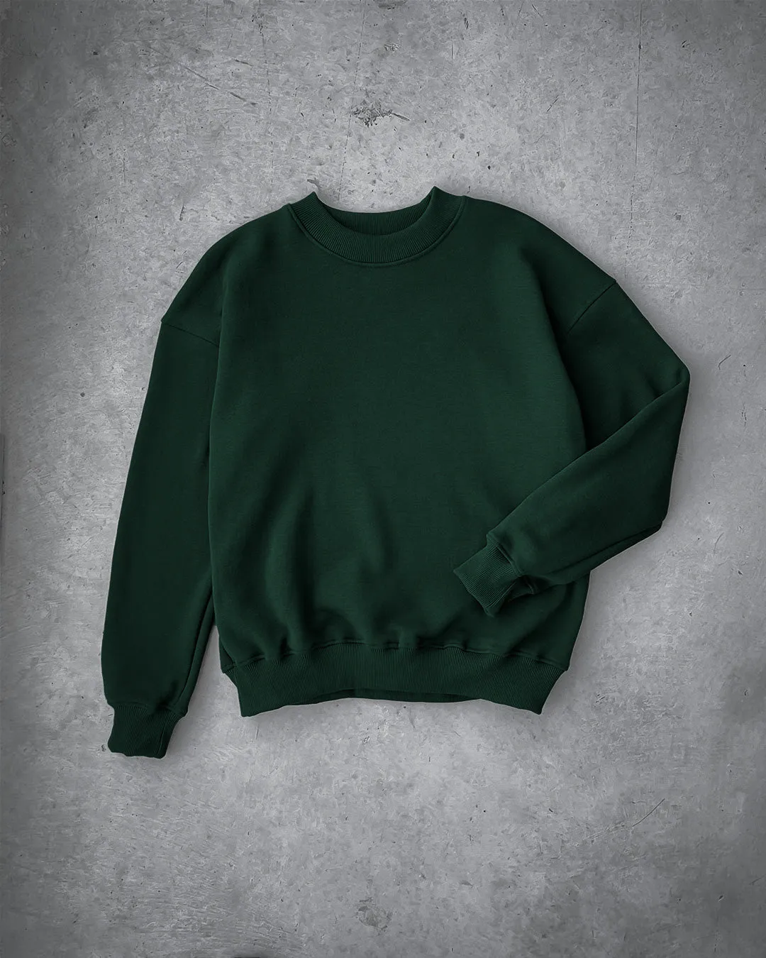 Drop Shoulder Crewneck - Forest Green