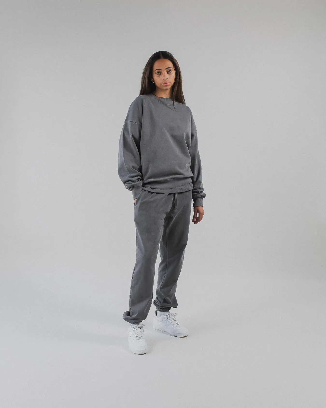 Drop Shoulder Crewneck - Vintage Grey