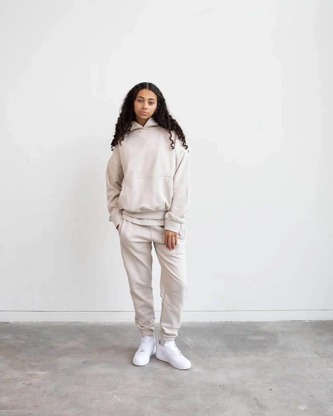 Drop Shoulder Hoodie - Oatmeal