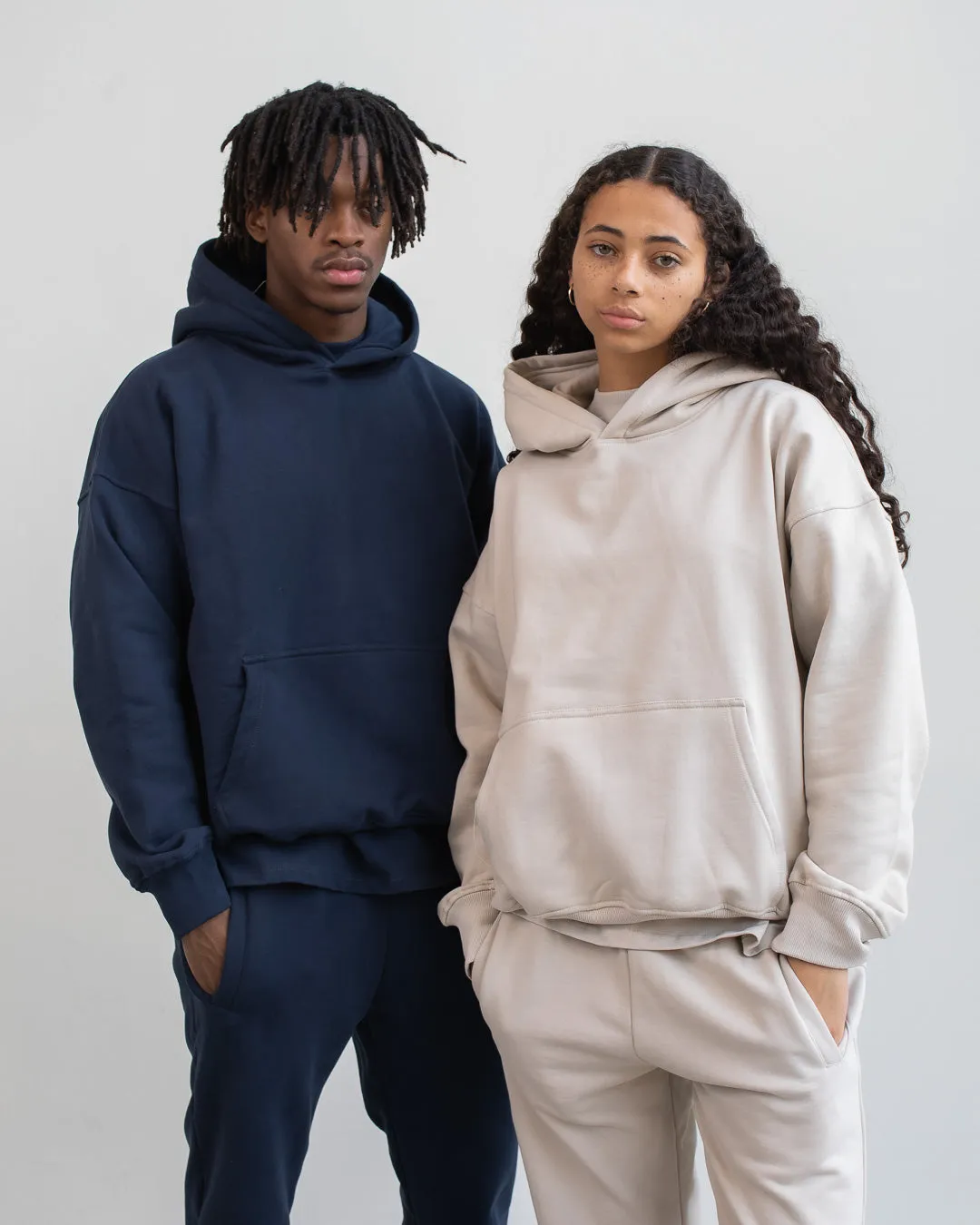 Drop Shoulder Hoodie - Oatmeal