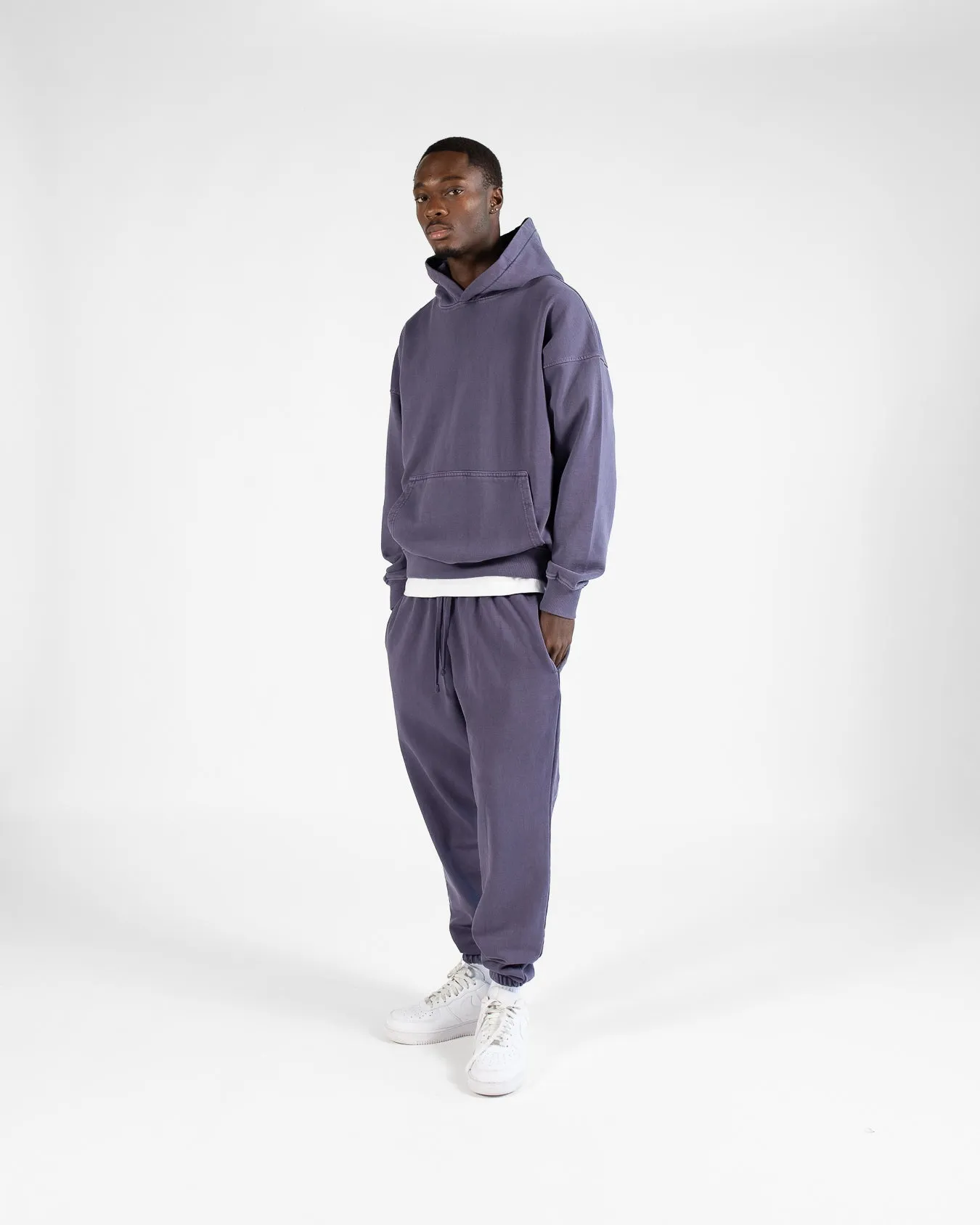 Drop Shoulder Hoodie - Vintage Midnight