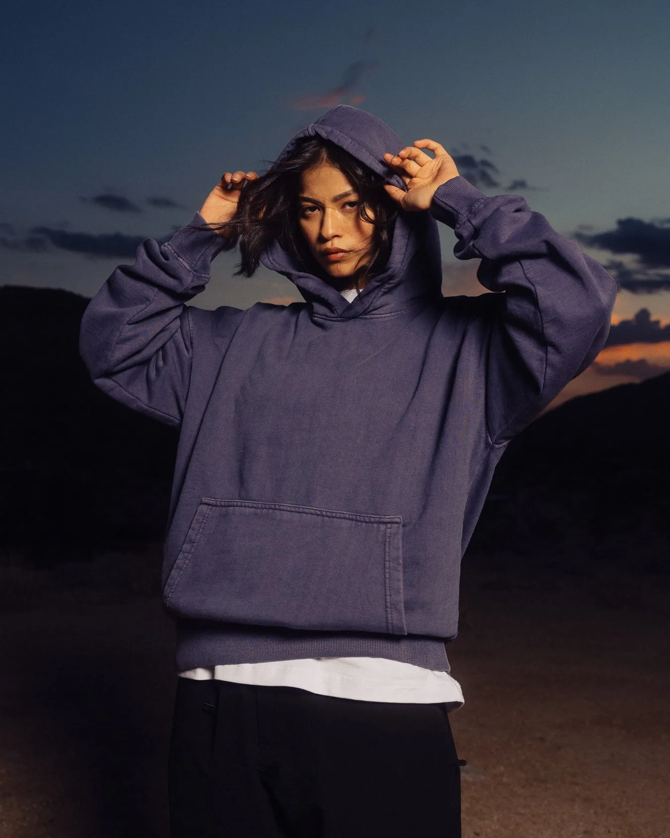Drop Shoulder Hoodie - Vintage Midnight