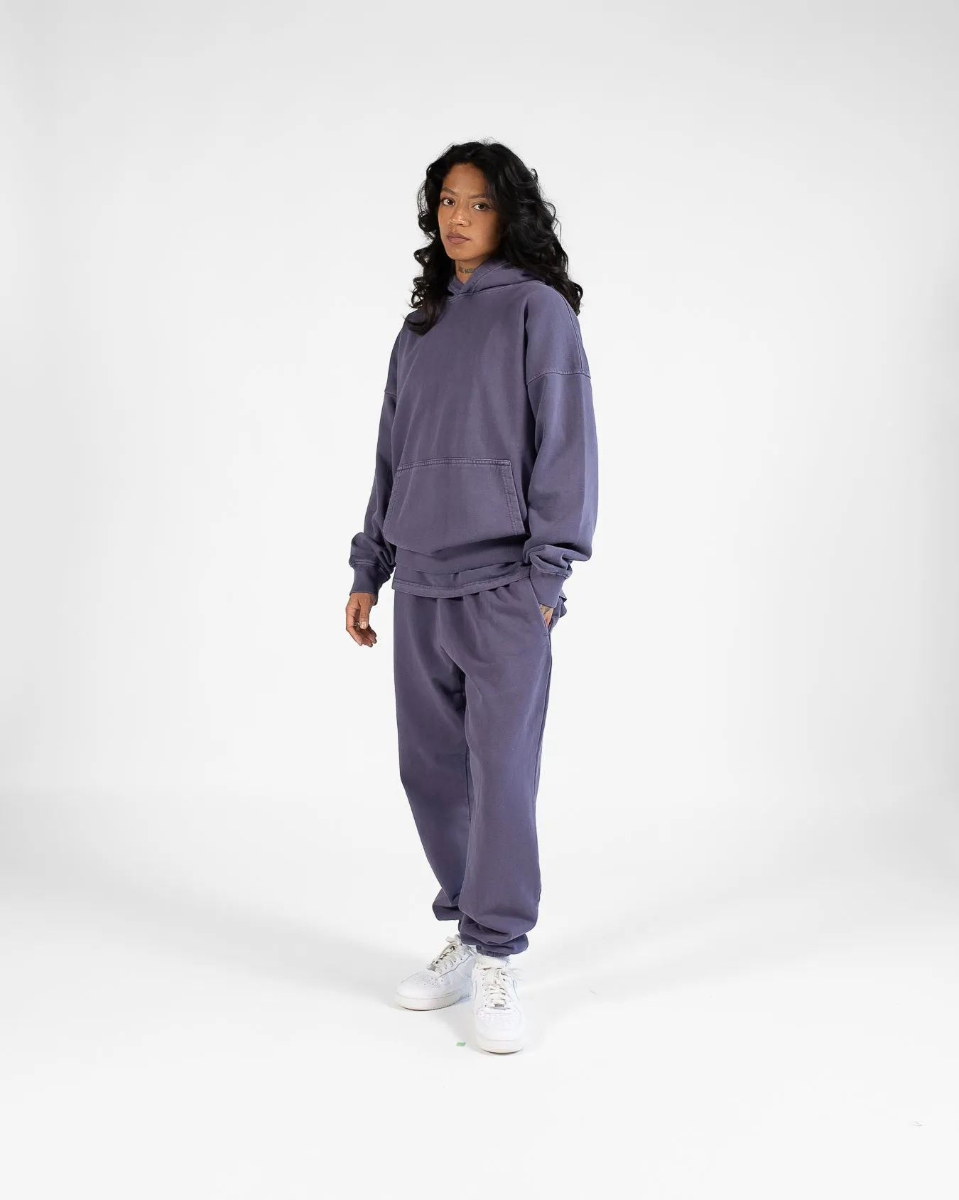 Drop Shoulder Hoodie - Vintage Midnight