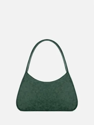 Eco Nubuck Leather XL Shoulder Bag - Green