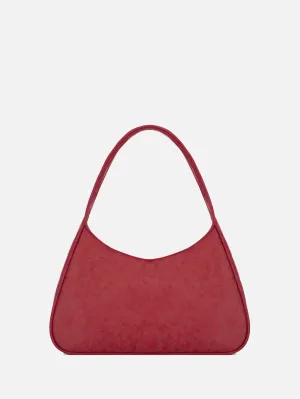 Eco Nubuck Leather XL Shoulder Bag - Red