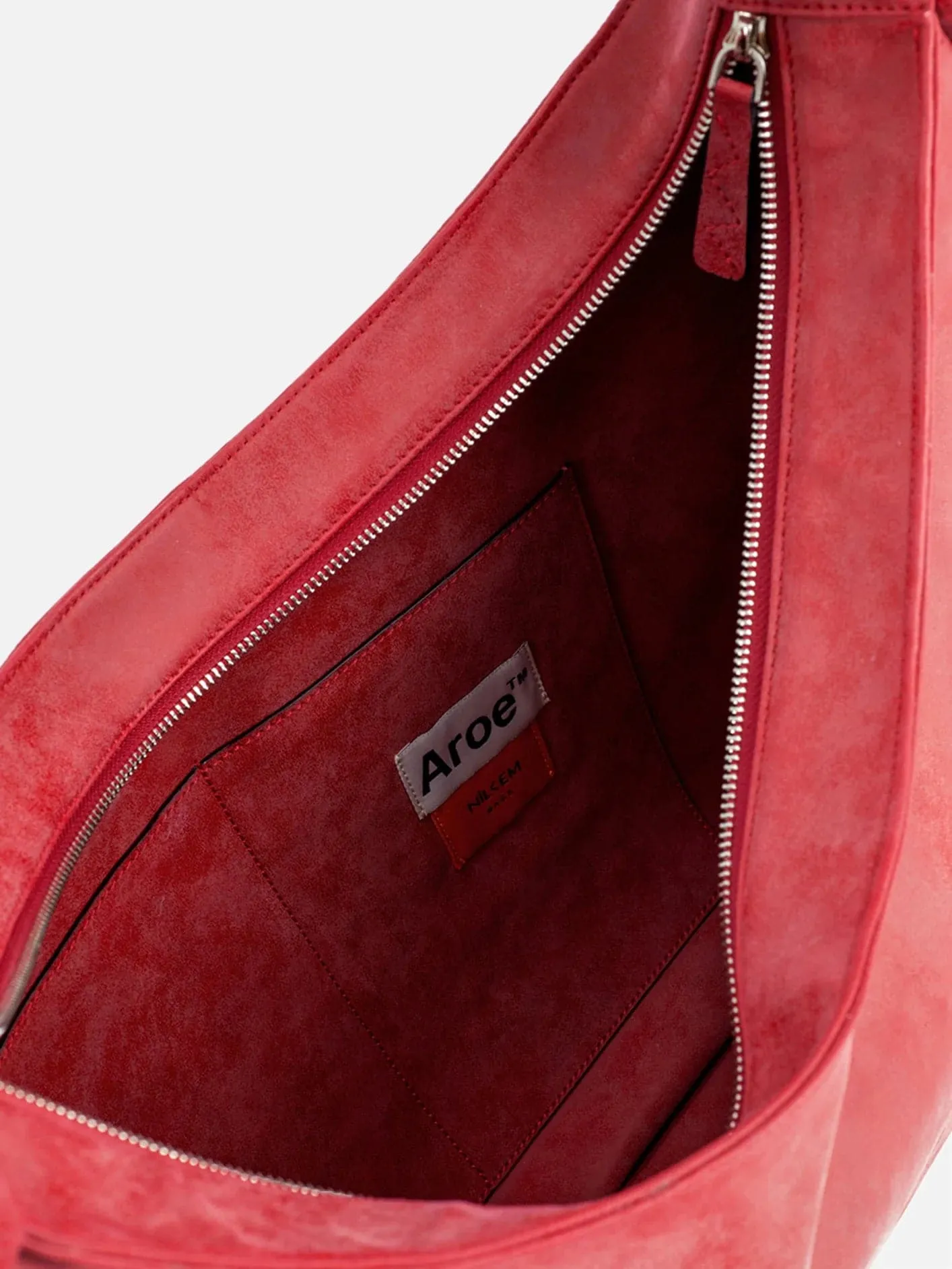Eco Nubuck Leather XL Shoulder Bag - Red