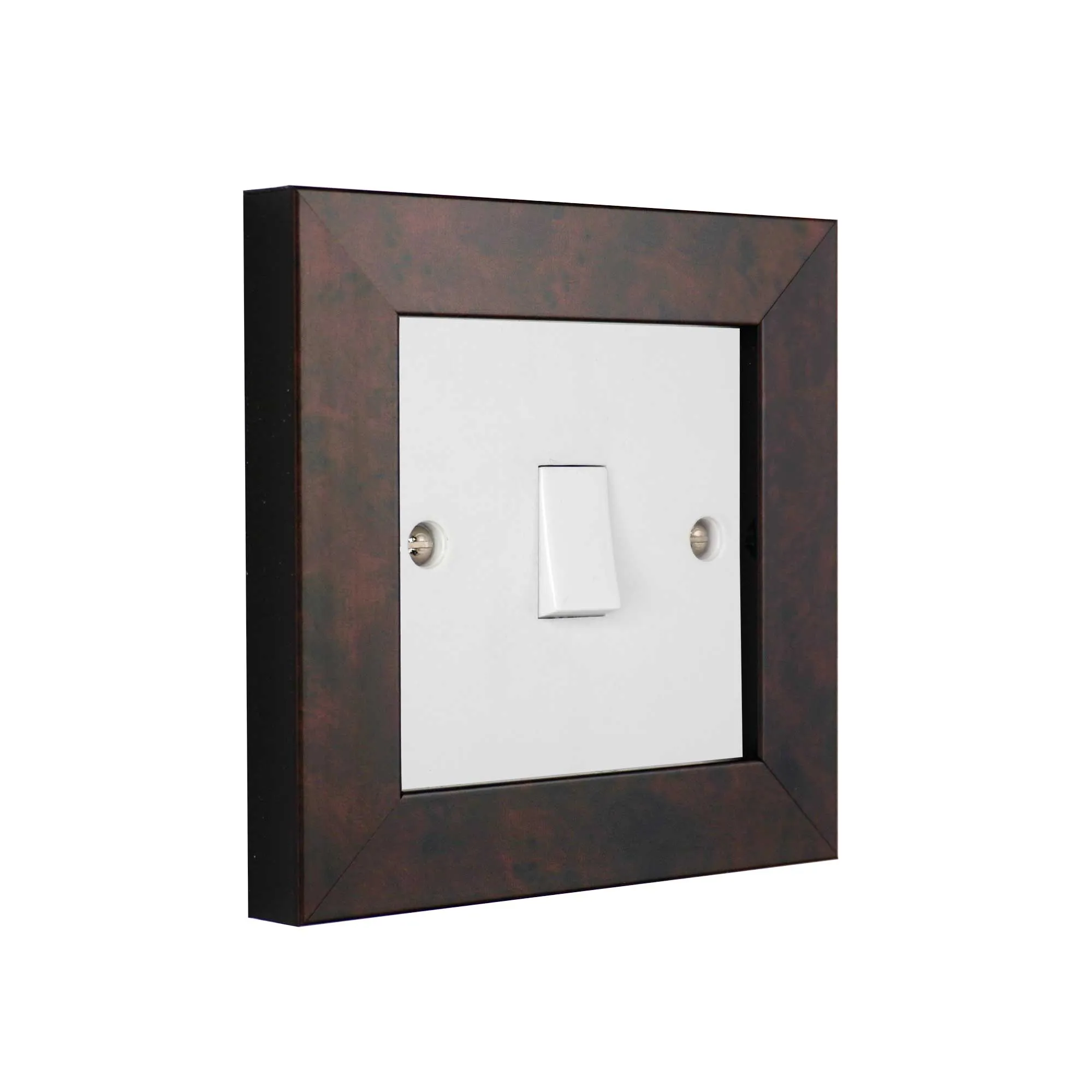 ElekTek Decorative Switch Surround Frame Cover Finger Plate Modena Dark Wood Effects