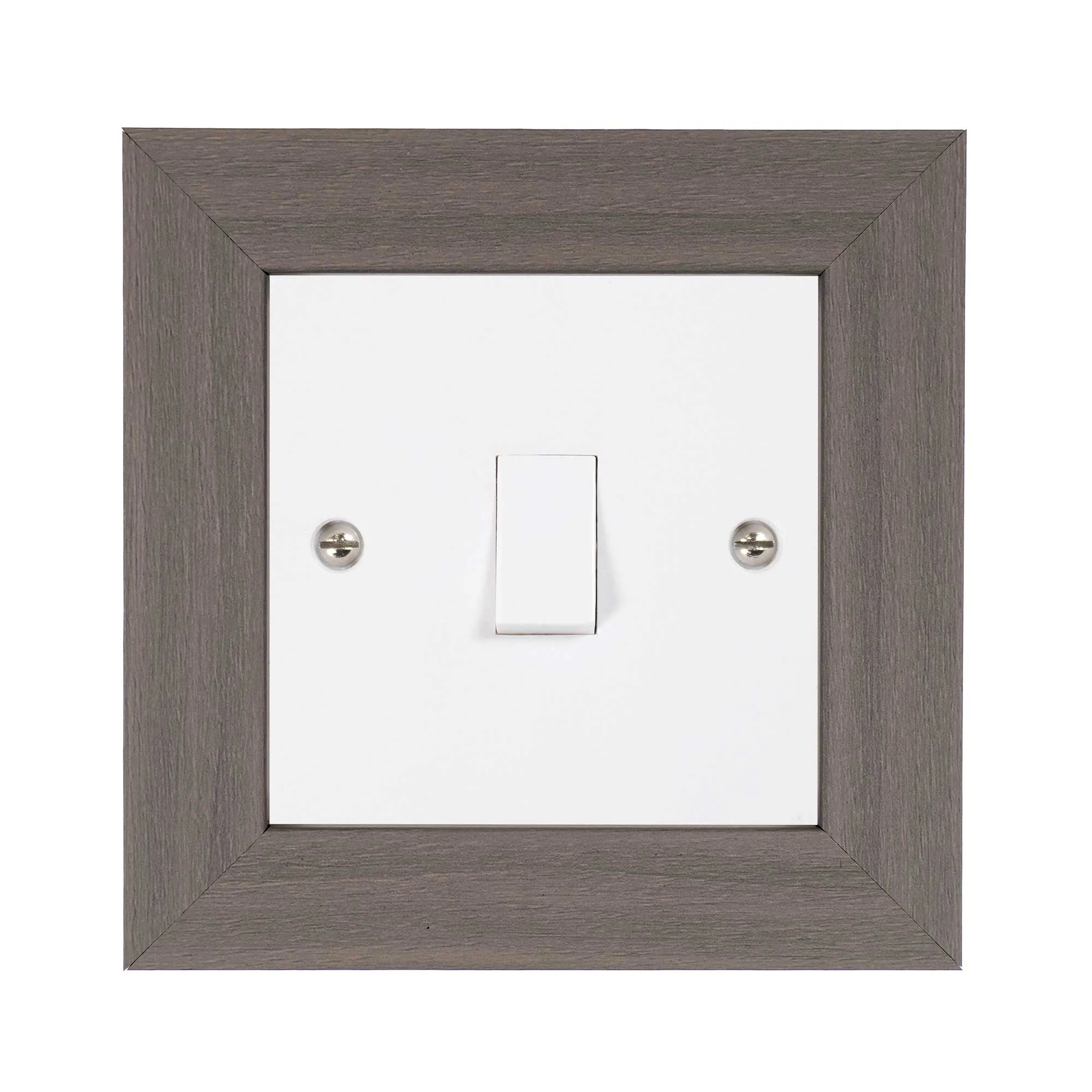 ElekTek Decorative Switch Surround Frame Cover Finger Plate Modena Dark Wood Effects