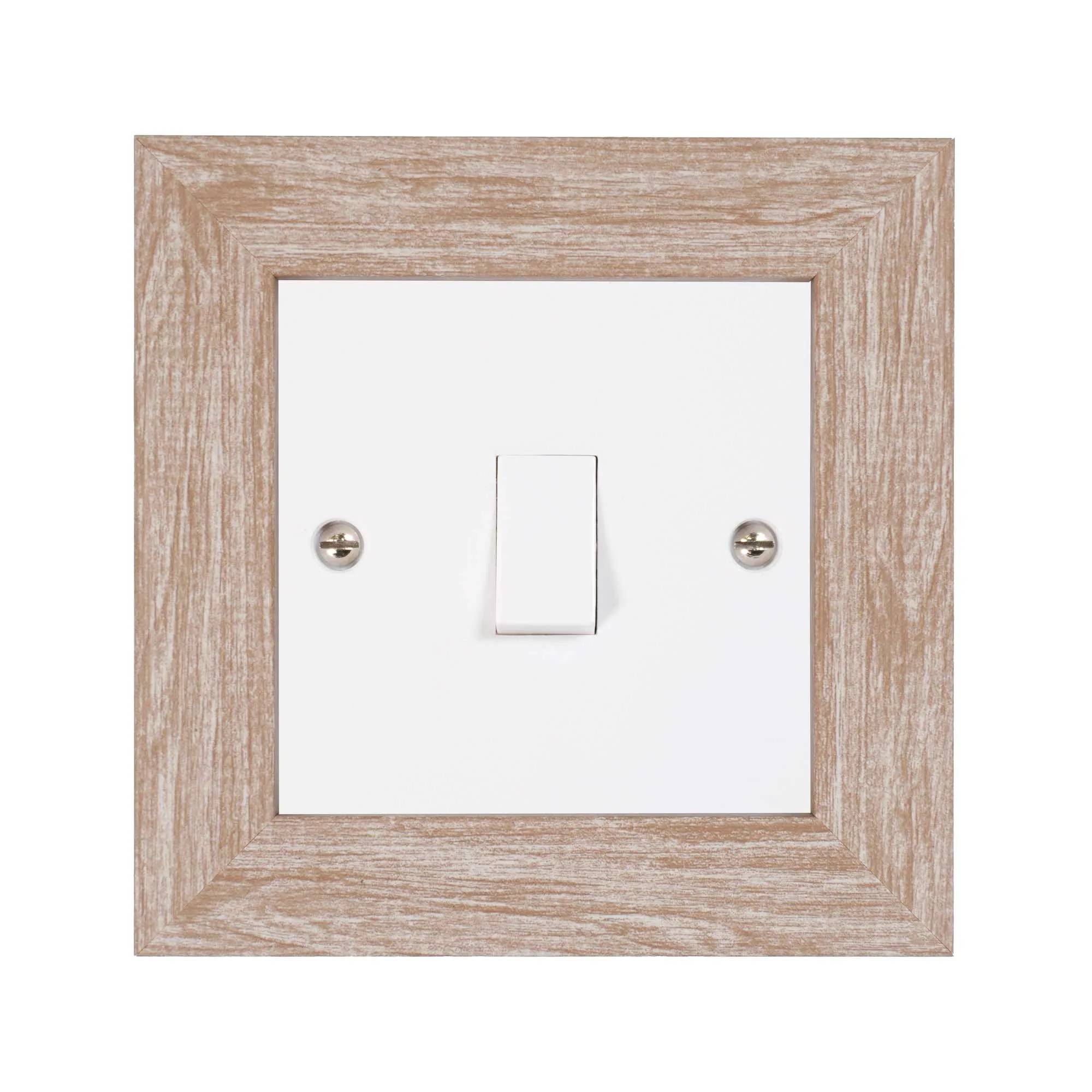 ElekTek Decorative Switch Surround Frame Cover Finger Plate Modena Light Wood Effects