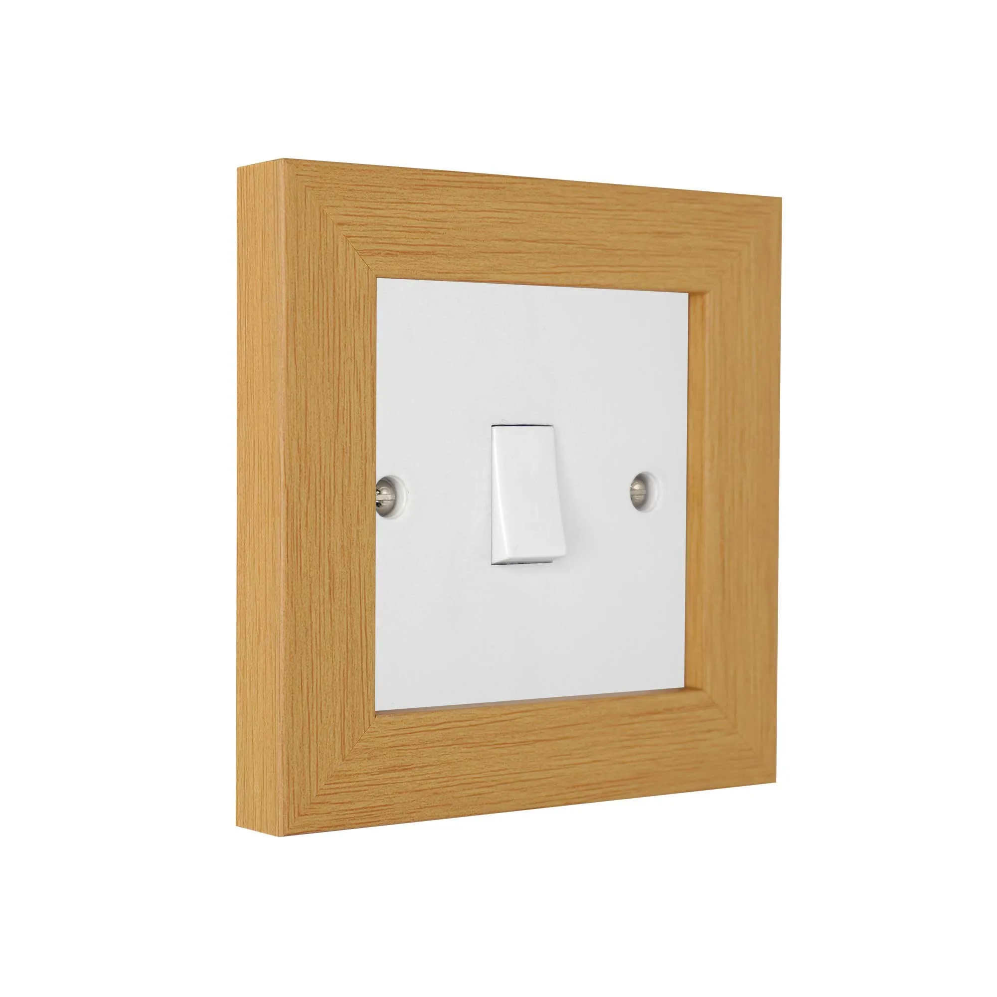 ElekTek Decorative Switch Surround Frame Cover Finger Plate Modena Light Wood Effects