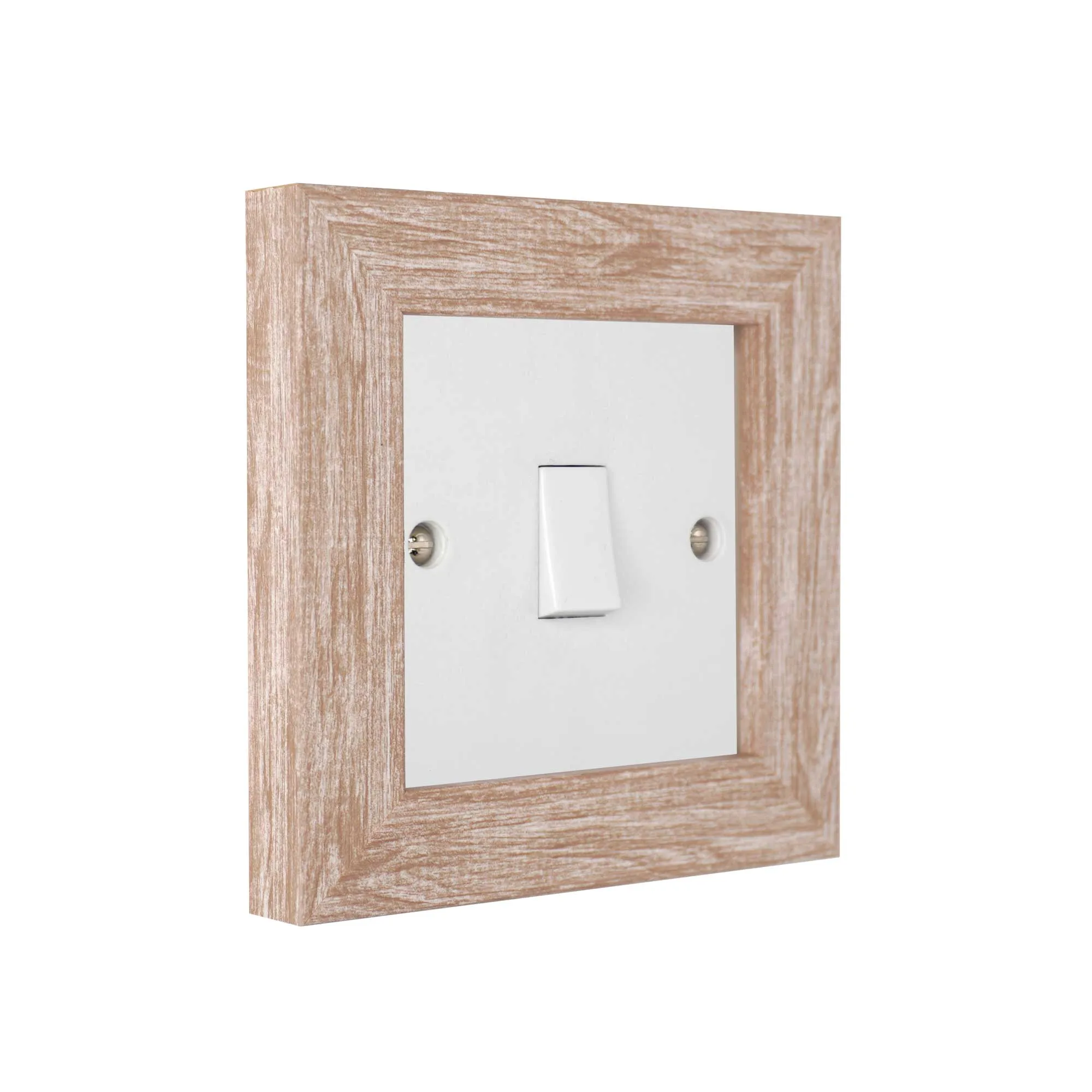 ElekTek Decorative Switch Surround Frame Cover Finger Plate Modena Light Wood Effects
