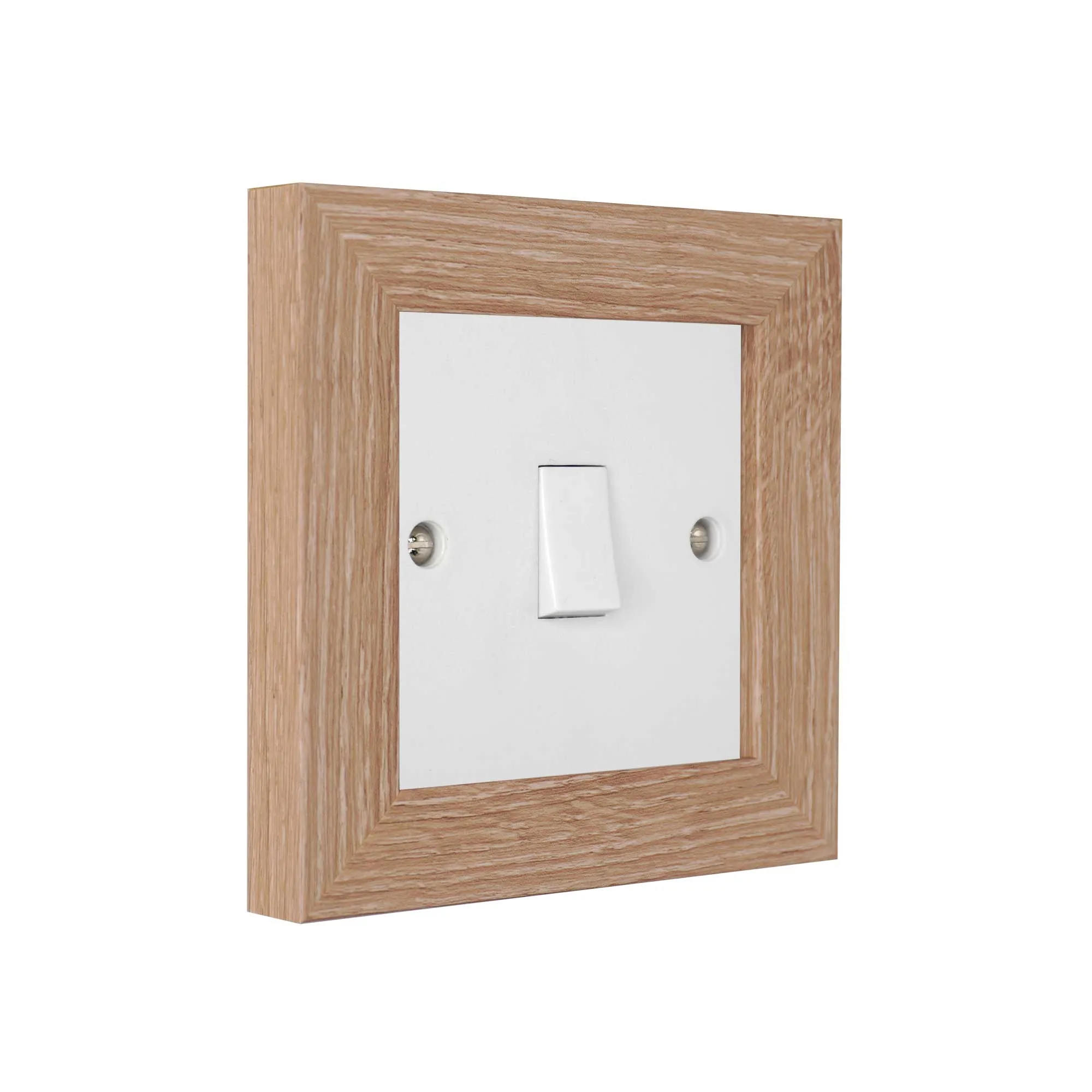 ElekTek Decorative Switch Surround Frame Cover Finger Plate Modena Light Wood Effects