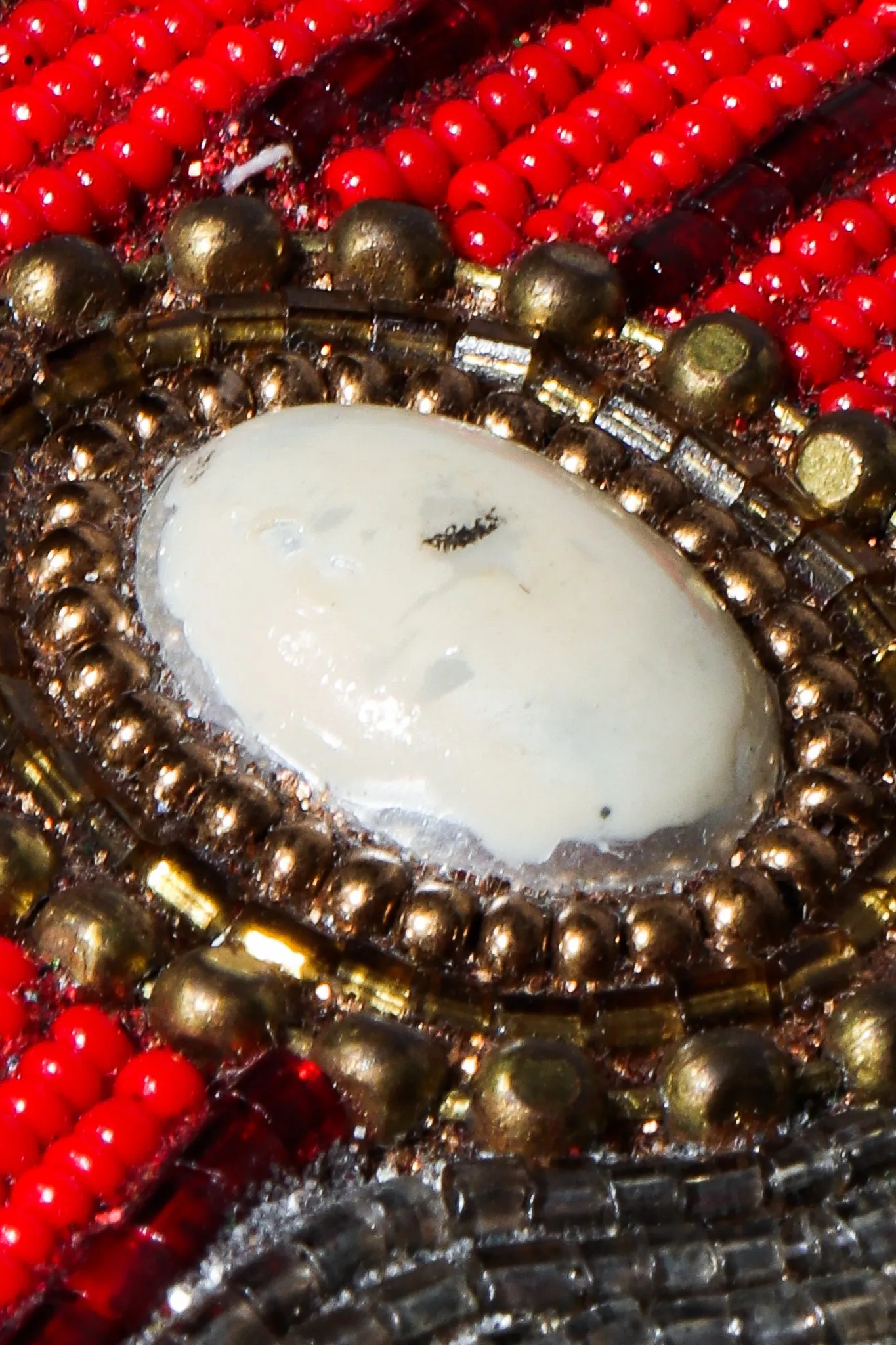Emerald Eyes Beaded Face Bag