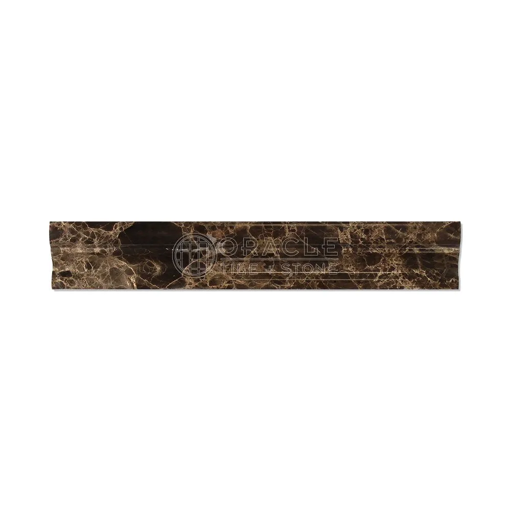Emperador Dark Spanish Marble Crown Mercer Molding Trim, Polished