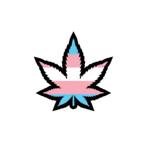 Enamel Pin: Trans Weed Leaf