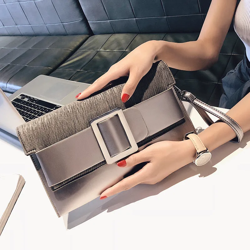 Envelope Bag Contrast Color Chain Bag Ladies Clutch Bag