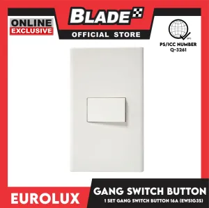 Eurolux  1 Gang 3 Way Switch Button 16A EWS1G3S