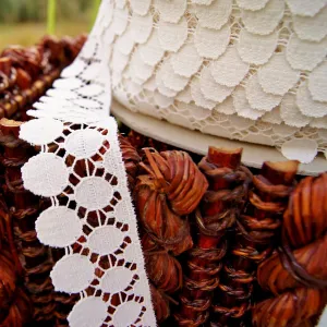 Exclusive Circular Lace Design Edging - Off White 1¼" wide