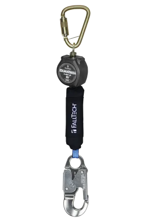 FallTech 72706SB4 6' Mini Personal SRL with Aluminum Snap Hook, Includes Steel Dorsal Connecting Carabiner (each)
