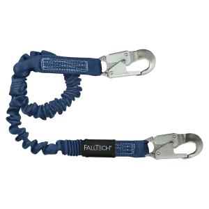 FallTech 8240A 4½' to 6' ElasTech® Energy Absorbing Lanyard, Single-leg with Aluminum Snap Hooks (each)