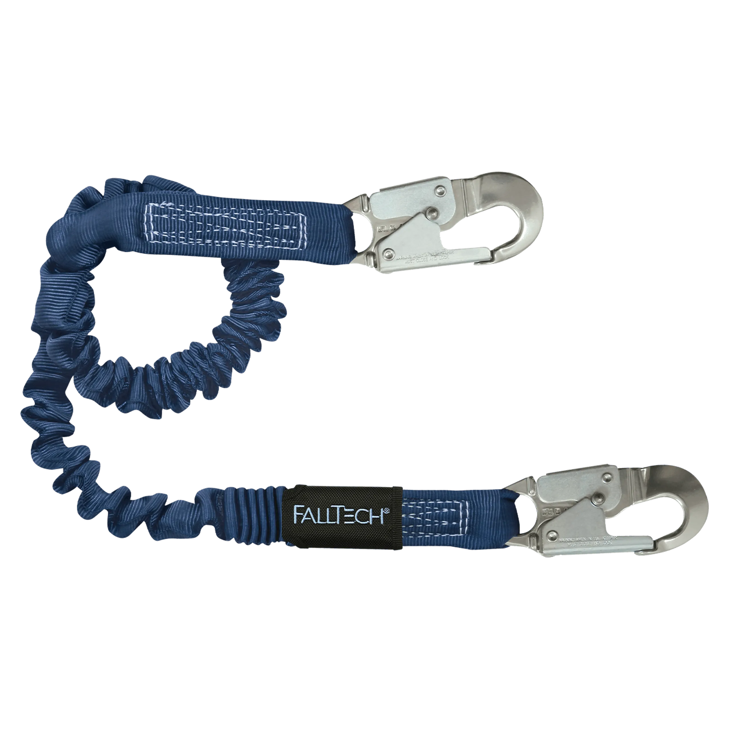 FallTech 8240A 4½' to 6' ElasTech® Energy Absorbing Lanyard, Single-leg with Aluminum Snap Hooks (each)