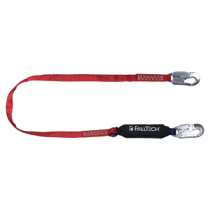 FallTech 8247BA 6' Ironman® 12' free fall Energy Absorbing Lanyard, Single-leg with Aluminum Snap Hooks (each)