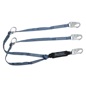 FallTech 826082D 6' ViewPack® Tie-back Energy Absorbing Lanyard, Double-leg with Steel Snap Hooks (each)