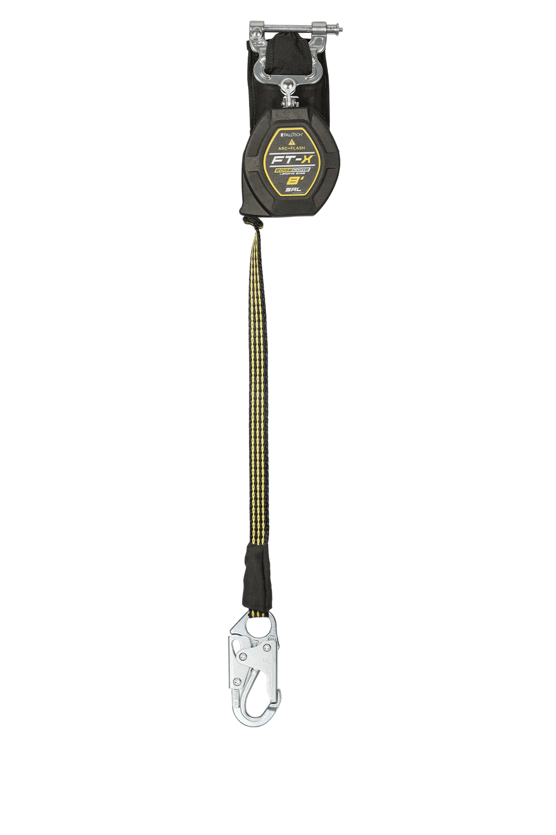 FallTech 84008SP1 8' FT-X EdgeCore Arc Flash Class 2 Leading Edge Personal SRL-P, Single-leg with Steel Snap Hook