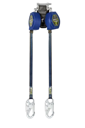 FallTech 84106TP1 6' FT-X EdgeCore Class 2 Leading Edge Personal SRL-P, Twin-leg with Steel Snap Hooks