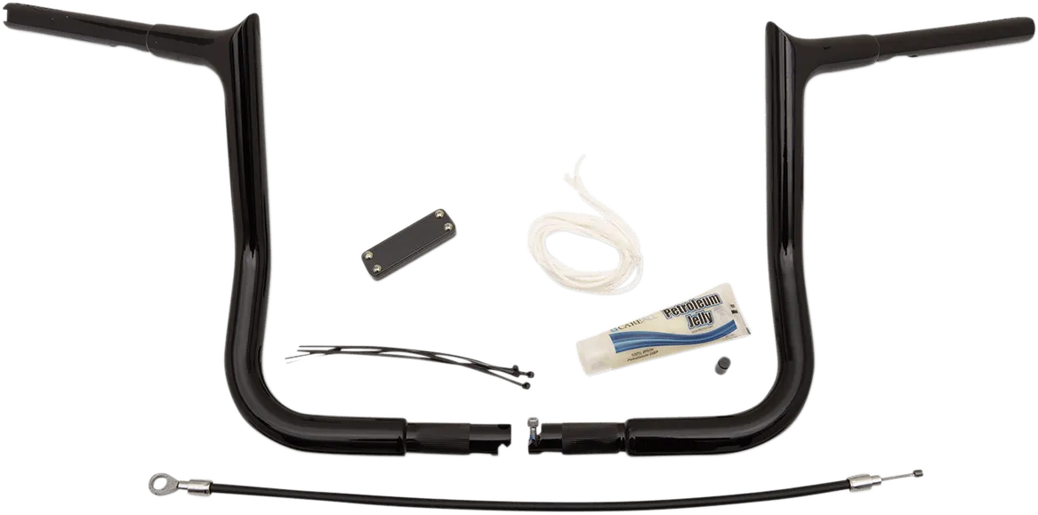 Fat Baggers, Inc. 909112-B 1-1/4in. EZ Install Handlebar Kit with Pointed Top Handlebars - Gloss Black