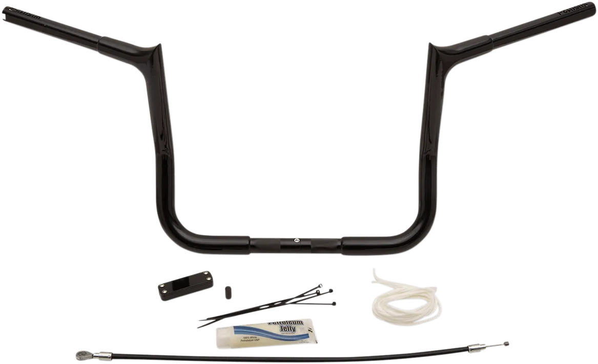 Fat Baggers, Inc. 909112-B 1-1/4in. EZ Install Handlebar Kit with Pointed Top Handlebars - Gloss Black